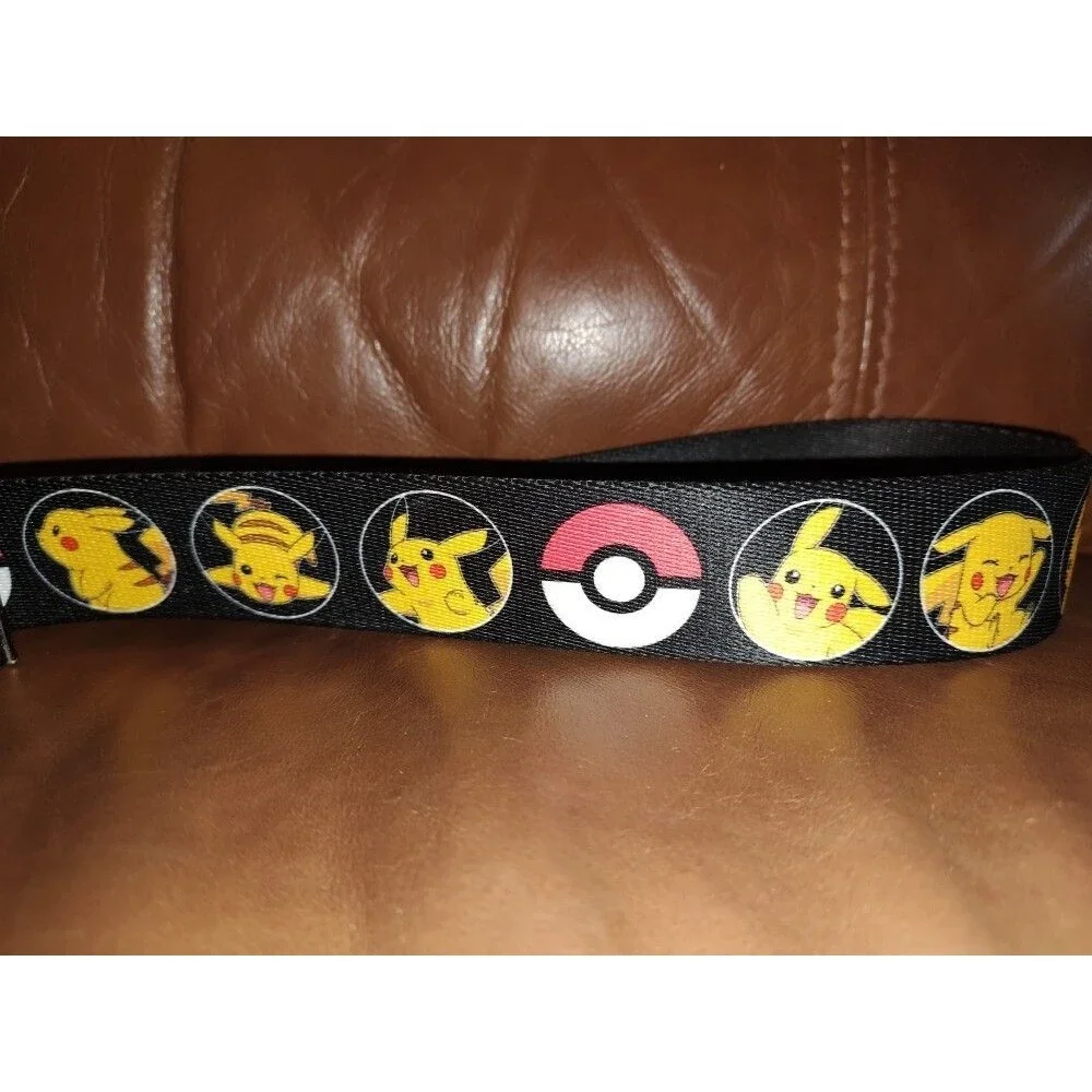 Men's Pokemon Pikachu Buckle Adjustable Canvas Black Belt Up 42